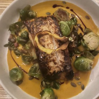 Brandywine - Fluke with Brussel sprouts and squash purée - New American Near Me - Cedarburg, Wisconsin
