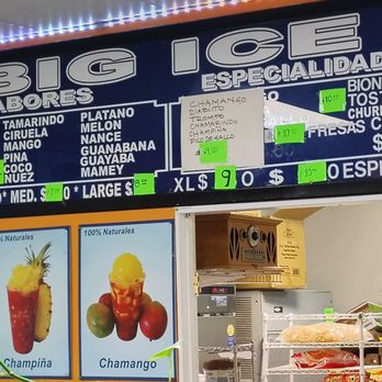Big Ice Raspados - Current Prices as of 6-15-25 - Ice Cream & Frozen Yogurt Near Me - Baldwin Park, California