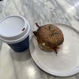 Bacon Egg and Cheese, and a small coffee