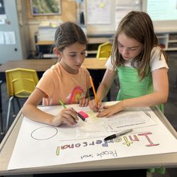 Ronald C Wornick Jewish Day School - Girls working on a poster together