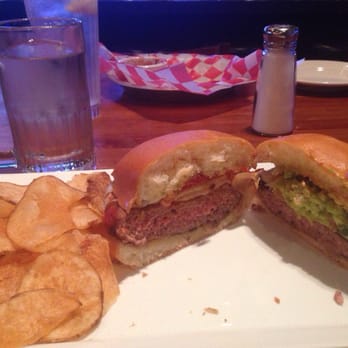 Johnny Carino's - Half a pepperoni burger and half a guacamole burger. I had to try both. Both were excellent! - Italian Near Me - Modesto, California
