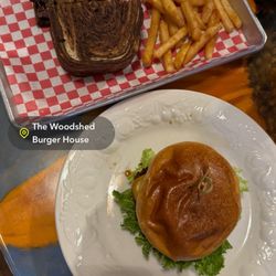 The Woodshed - Patty melt and maple burger