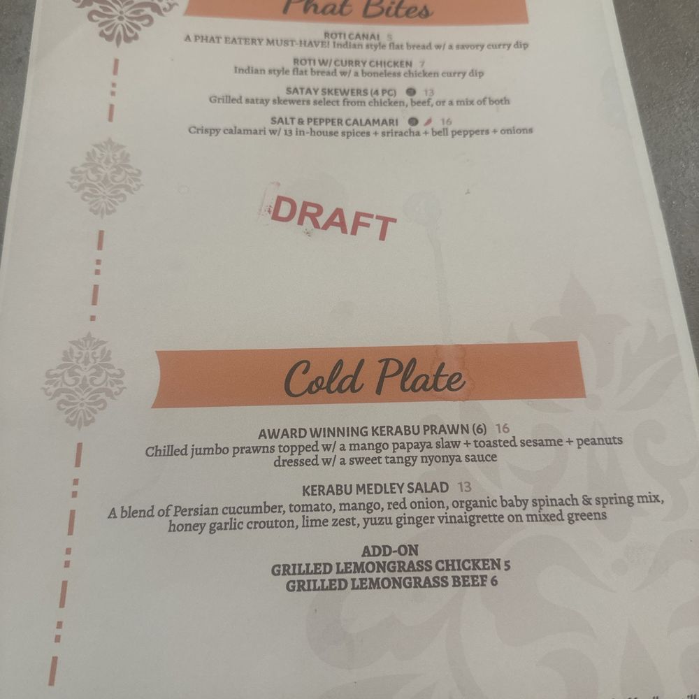 Phat Eatery - Soft opening menu - Malaysian Near Me - The Woodlands, Texas Phat Eatery - Soft opening menu - Malaysian Near Me - The Woodlands, Texas