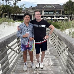 Exterior outside entrance of Ocean Lounge - Chef Boyan and Nikola in front of Coast Restaurant in Hilton Head Island July 2024 - Hilton Head Island, South Carolina Exterior outside entrance of Ocean Lounge - Chef Boyan and Nikola in front of Coast Restaurant in Hilton Head Island July 2024 - Hilton Head Island, South Carolina
