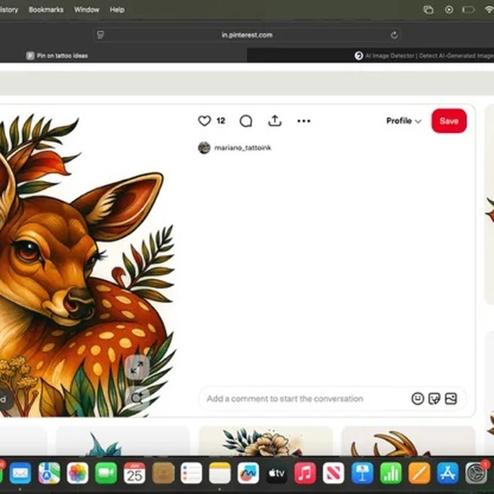 Heartless Ink - the AI deer found on Pinterest (the bio of the account says "Would you like to learn how to create images with artificial intelligence?") - Tattoo Near Me - Toronto, Ontario Heartless Ink - the AI deer found on Pinterest (the bio of the account says "Would you like to learn how to create images with artificial intelligence?") - Tattoo Near Me - Toronto, Ontario