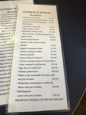Menu photo 3 Jackman & McRoss Battery Point, TAS