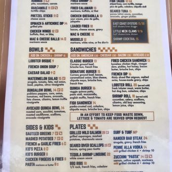 Bungalow Bar - Menu - American Near Me - Seaside, New York