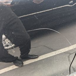 This is the scratch they caused, picture day of me picking the car up.