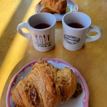 Blue Scorcher Bakery & Cafe - Good morning! Savory croissant and Almond croissant. Hibiscus tea - Vegetarian Near Me - Astoria, Oregon Blue Scorcher Bakery & Cafe - Good morning! Savory croissant and Almond croissant. Hibiscus tea - Vegetarian Near Me - Astoria, Oregon