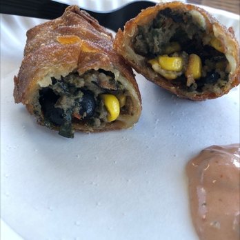 Spicy Cantina - Southwestern Egg Rolls. Supposedly had chicken in them. I only saw beans, corn and a weird substance which is unidentifiable. - Bars Near Me - Seaside Heights, New Jersey Spicy Cantina - Southwestern Egg Rolls. Supposedly had chicken in them. I only saw beans, corn and a weird substance which is unidentifiable. - Bars Near Me - Seaside Heights, New Jersey