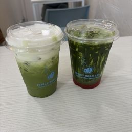 Strawberry Matcha, Viennese Einspänner Strawberry Matcha, Viennese Einspänner