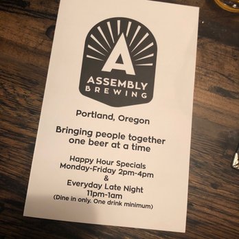 Assembly Brewing - Pizza Near Me - Portland, Oregon