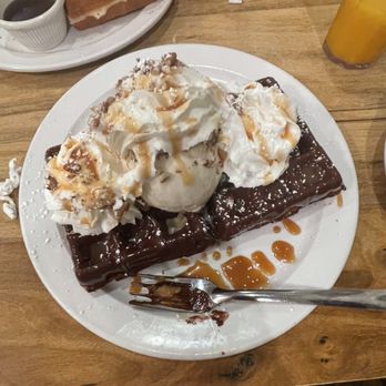 More Than Waffles - Turtle Waffle Belgian Waffle - Half - Breakfast & Brunch Near Me - Encino, California More Than Waffles - Turtle Waffle Belgian Waffle - Half - Breakfast & Brunch Near Me - Encino, California