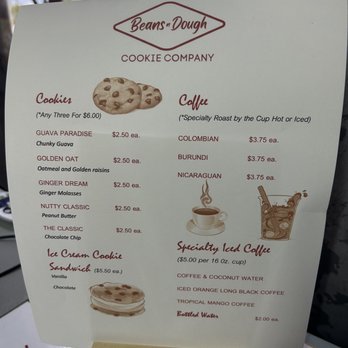 Beans n Dough Cookie - Quick menu - Cafes Near Me - Oakland Park, Florida Beans n Dough Cookie - Quick menu - Cafes Near Me - Oakland Park, Florida