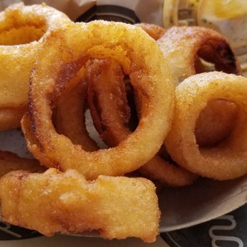 The Stand - American Classics Redefined - Onion rings with sweet pepper aioli - Burgers Near Me - Northridge, California The Stand - American Classics Redefined - Onion rings with sweet pepper aioli - Burgers Near Me - Northridge, California