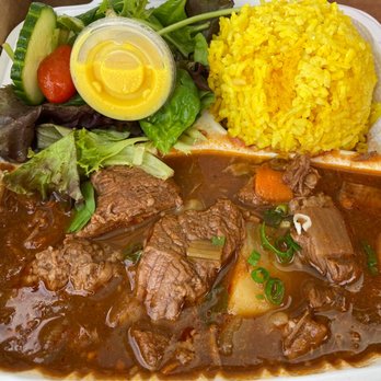 OlenaHi - Beef stew with olena rice - Salad Near Me - Honolulu, Hawaii