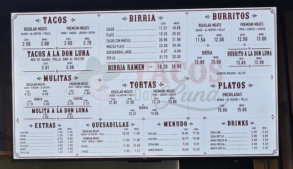 Menu photo 4 Tacos Don Luna Anaheim, CA