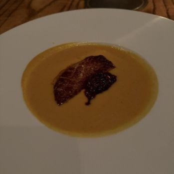 The Grey - Butternut squash soup, but the fois gras on top was fantastic - New American Near Me - Savannah, Georgia The Grey - Butternut squash soup, but the fois gras on top was fantastic - New American Near Me - Savannah, Georgia