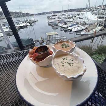 Duke's Seafood - This trio of chowder was fun to try. The classic clam chowder was my favorite. - Seafood Near Me - Seattle, Washington