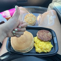 McDonald's - big breakfast with hot cakes (already ate the hash brown) :)
