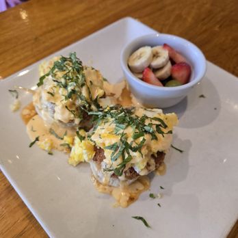 Jupiter Pizza & Waffle - Krab Nebula + Side of Fruit - Pizza Near Me - Sugar Land, Texas