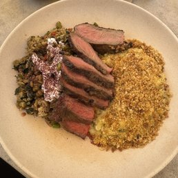 Steak* Grilled asparagus Cauliflower "Risotto"Cauliflower Steak* Grilled asparagus Cauliflower "Risotto"Cauliflower