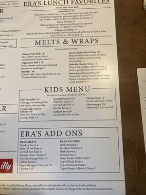 Menu photo 2 Era Cafe Woodruff, WI