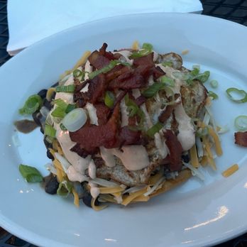 Trina's Starlite Lounge - "hotdog of the day" Tostada, hotdog, cheese, beans, egg, creama and bacon! - Lounges Near Me - Somerville, Massachusetts Trina's Starlite Lounge - "hotdog of the day" Tostada, hotdog, cheese, beans, egg, creama and bacon! - Lounges Near Me - Somerville, Massachusetts