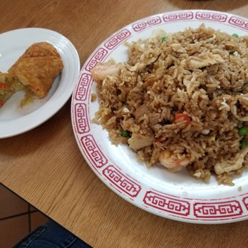 Peking Restaurant - House Specialty Fried Rice with an egg roll! - Chinese Near Me - Marshall, Texas