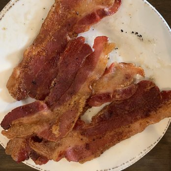 First Watch - Microwaved bacon with a side of black grisly grease. - Breakfast & Brunch Near Me - Plano, Texas First Watch - Microwaved bacon with a side of black grisly grease. - Breakfast & Brunch Near Me - Plano, Texas