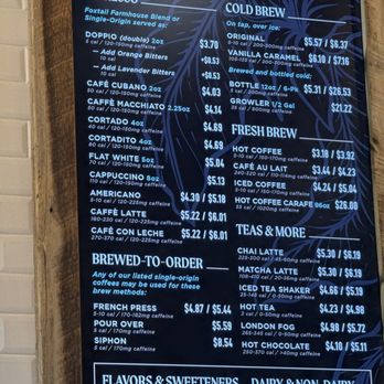 Foxtail Coffee - Drinks Menu - Coffee & Tea Near Me - Odessa, Florida