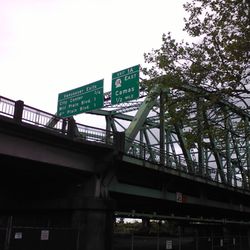 Columbia River Crossing Office - (OR side) Here is the signage on I-5 from the parking lot of the Red Lion
