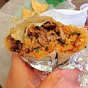 Los Metates - Carne asada burrito with yellow rice, beans cilantro and their sauce. Picture doesn't fully do justice but it's so yummy!!! - Tacos Near Me - Daly City, California Los Metates - Carne asada burrito with yellow rice, beans cilantro and their sauce. Picture doesn't fully do justice but it's so yummy!!! - Tacos Near Me - Daly City, California