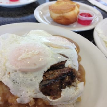 Liliha Bakery - 7 oz. Loco Moco [$8.99] and butter rolls! - Bakeries Near Me - Honolulu, Hawaii