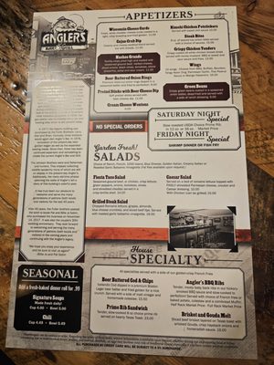 Menu photo 3 Angler's Bar & Grill Hayward, WI