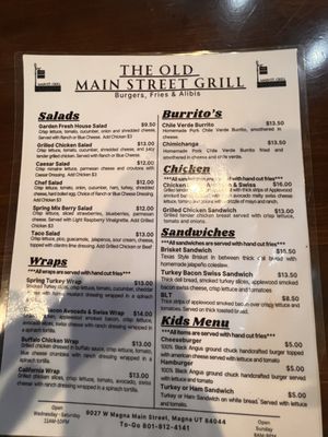 Menu photo 2 Main Street Grill Magna, UT Menu photo 2 Main Street Grill Magna, UT