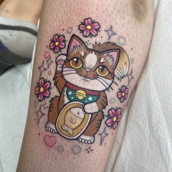 The Hideaway - Tattoo of my cat as a maneki-neko done by Melvin - Tattoo Near Me - San Diego, California The Hideaway - Tattoo of my cat as a maneki-neko done by Melvin - Tattoo Near Me - San Diego, California
