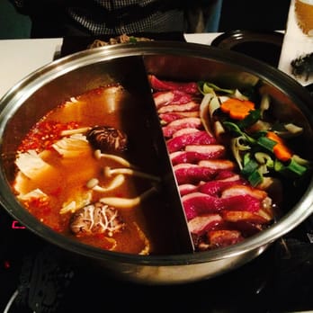 Nabe - spicy miso shabu on one side, duck on the other! - Hot Pot Near Me - San Francisco, California Nabe - spicy miso shabu on one side, duck on the other! - Hot Pot Near Me - San Francisco, California