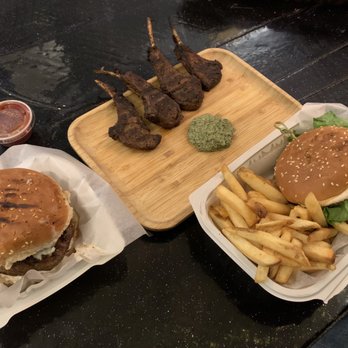 BK JANI - (Left to right): Lamb Chops, The Jani, and Backyard Burger - Pakistani Near Me - Brooklyn, New York