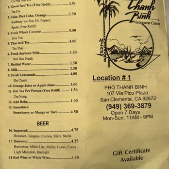 Pho Thanh Binh - Vietnamese Near Me - San Clemente, California