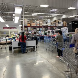 Customer service line. One rep working and we were asked to get out of the way of the door (because the line was so long).