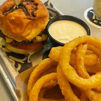 RAR Brewing - Burger and onion rings. - Breweries Near Me - Cambridge, Maryland RAR Brewing - Burger and onion rings. - Breweries Near Me - Cambridge, Maryland