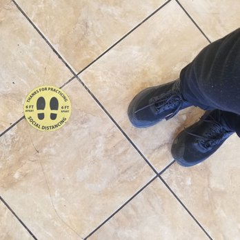 Bagel Oasis - Social distancing signs on the floor - Bagels Near Me - Fresh Meadows, New York Bagel Oasis - Social distancing signs on the floor - Bagels Near Me - Fresh Meadows, New York