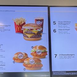 McDonald's - No chicken or fish today. The fryer is down.