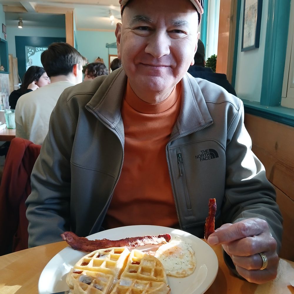 Toasties Cafe - Waffle, bacon and egg - American Near Me - Pacific Grove, California Toasties Cafe - Waffle, bacon and egg - American Near Me - Pacific Grove, California