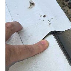 Steel Power Equipments - Extensive mastic and/or caulking on the pergola roof trying to stop leaks