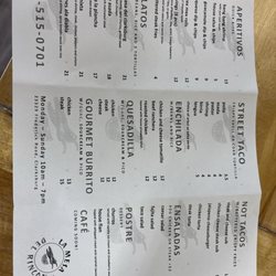 La Mesa Del Rincon - Menu