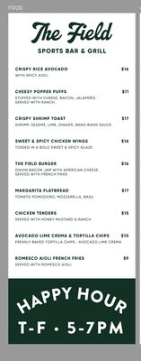 Menu photo 3 The Field Los Angeles, CA