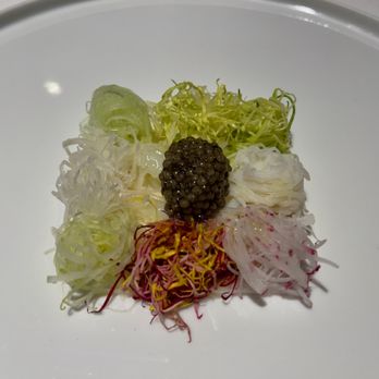 Osteria Francescana - salad with tasteless caviar and tasteless cuttlefish - Italian Near Me - Modena, Missouri Osteria Francescana - salad with tasteless caviar and tasteless cuttlefish - Italian Near Me - Modena, Missouri