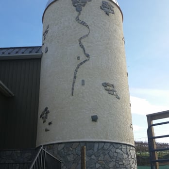 Creek's Edge Winery - Exterior of corn silo, whimsically decorated in stone - Wineries Near Me - Lovettsville, Virginia